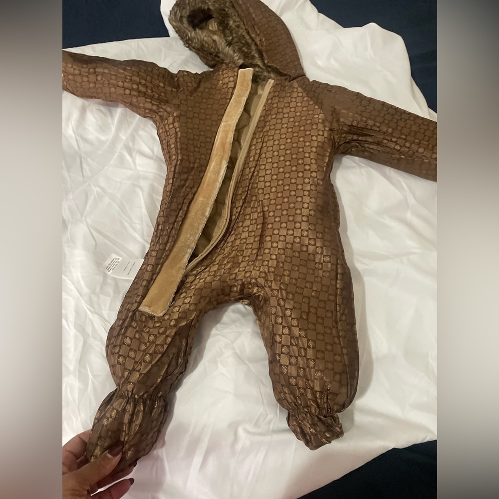 UGG Tan Quilted Kids Footie - Picture 13 of 16